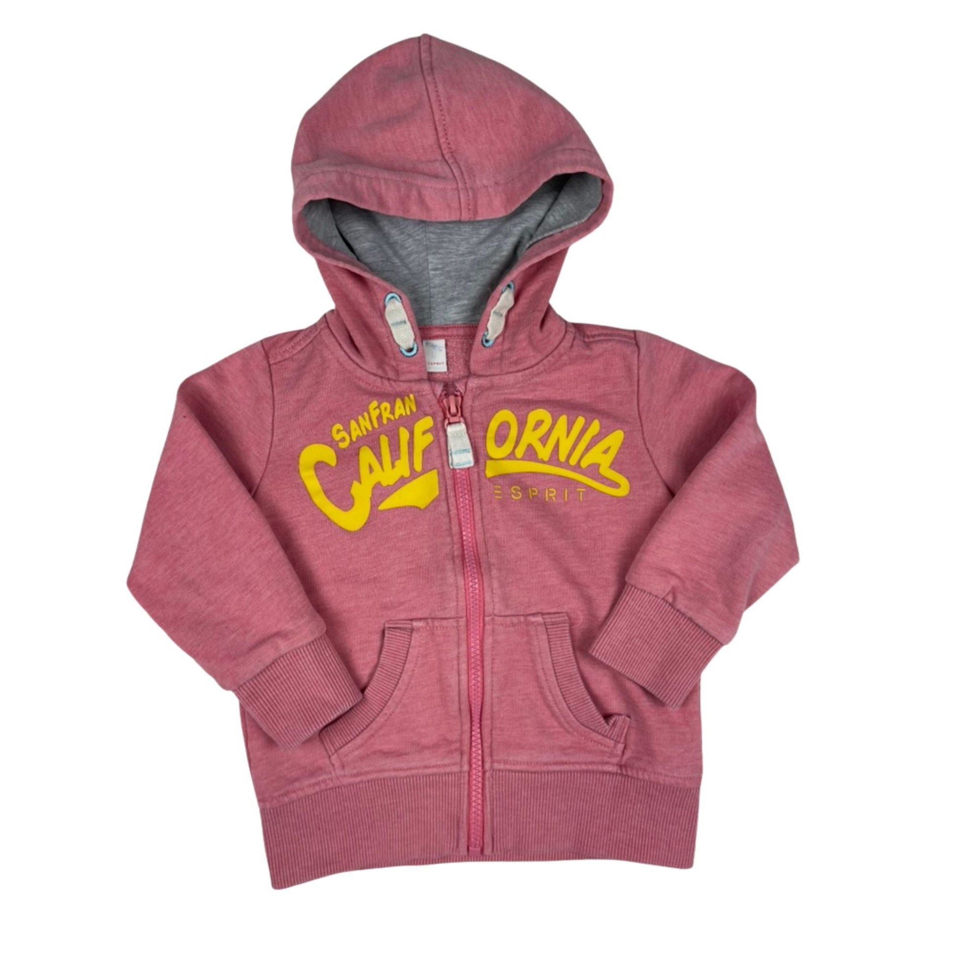 Rosa Hoodie mit Schriftzug und Kapuze