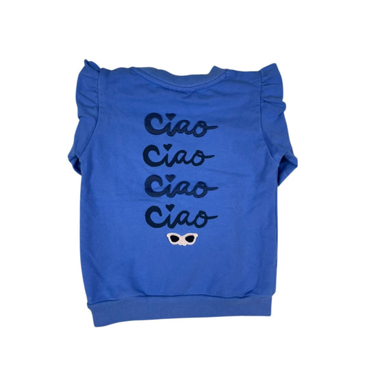 Blauer Pullover mit 'Ciao Bella' Design