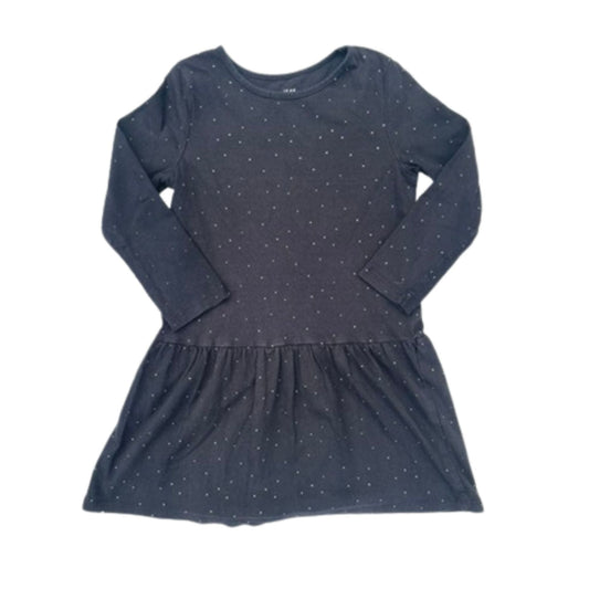 Dunkelblaues Kleid mit Punkten für Mädchen