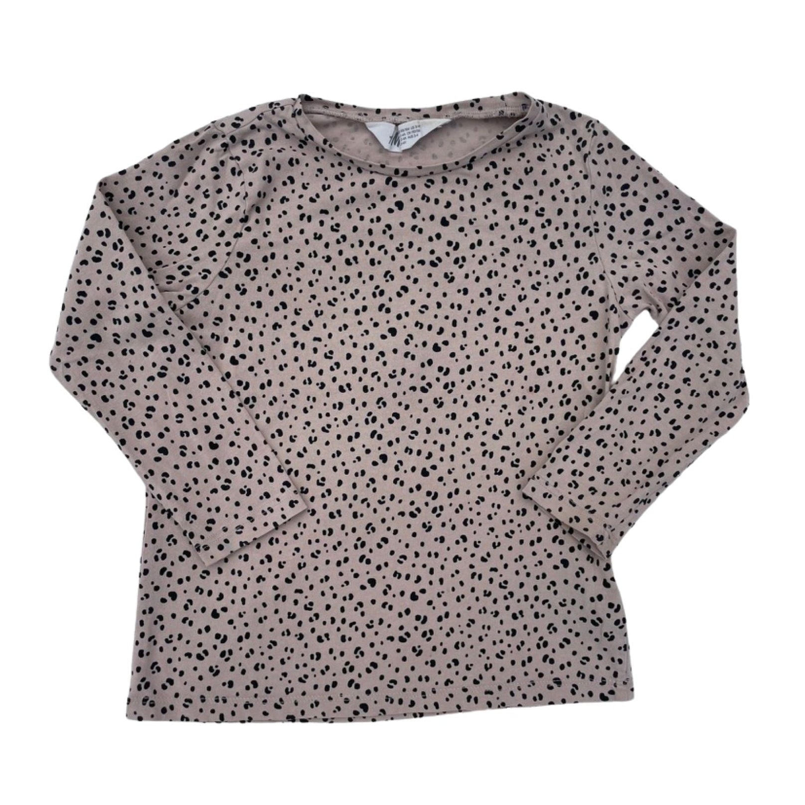 Beiges Langarmshirt für Mädchen mit Punkten