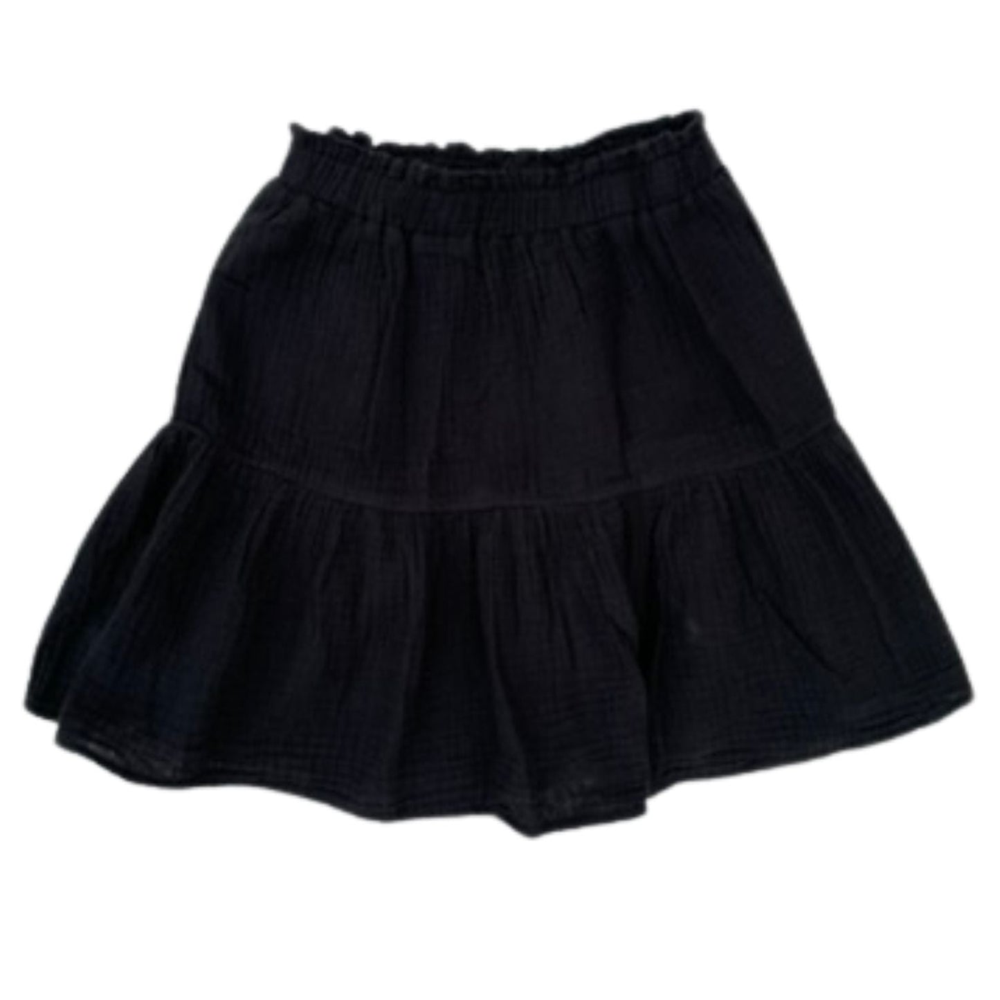 Schwarzer Kinderrock aus Baumwolle mit Volants