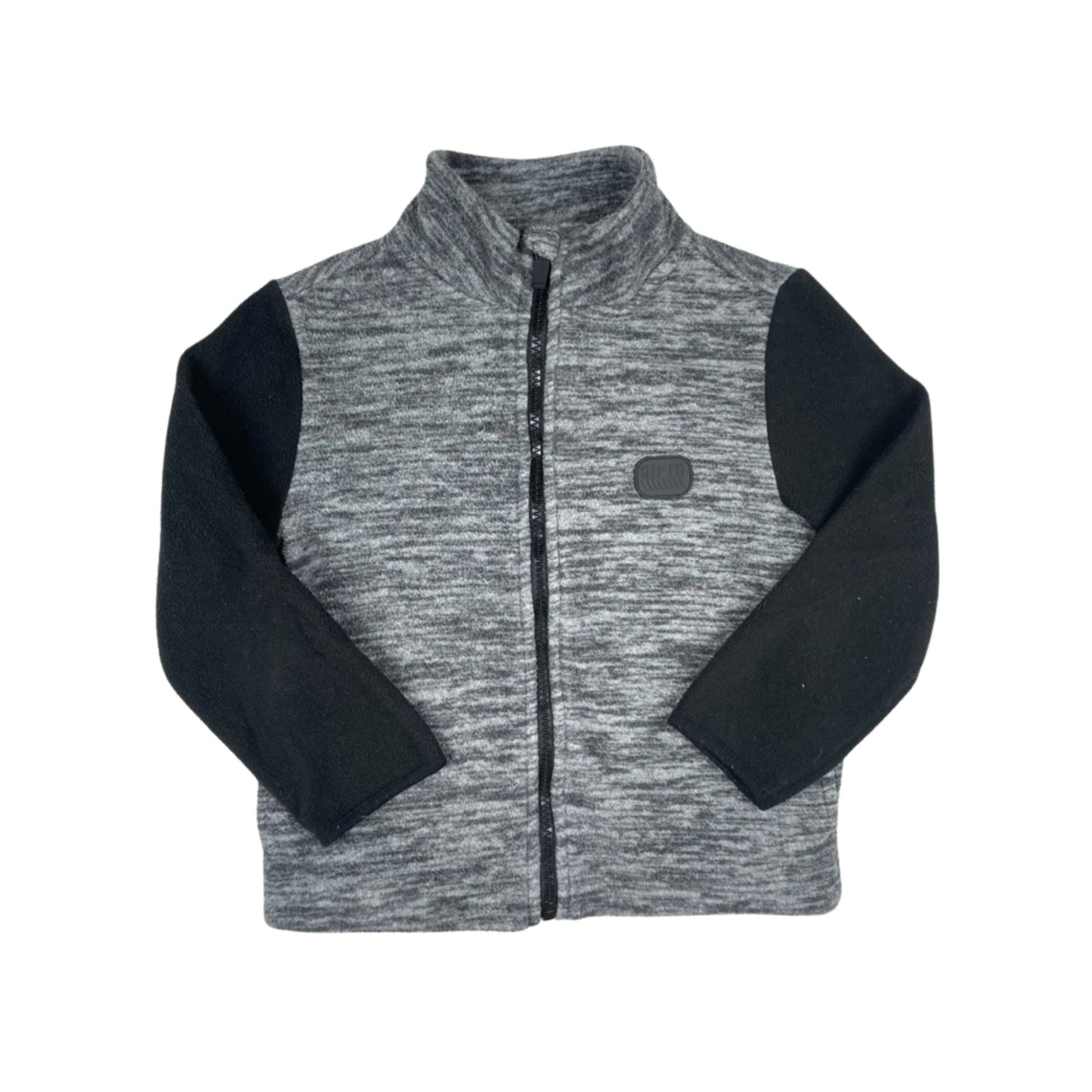 Grau-schwarze Fleecejacke für Kinder