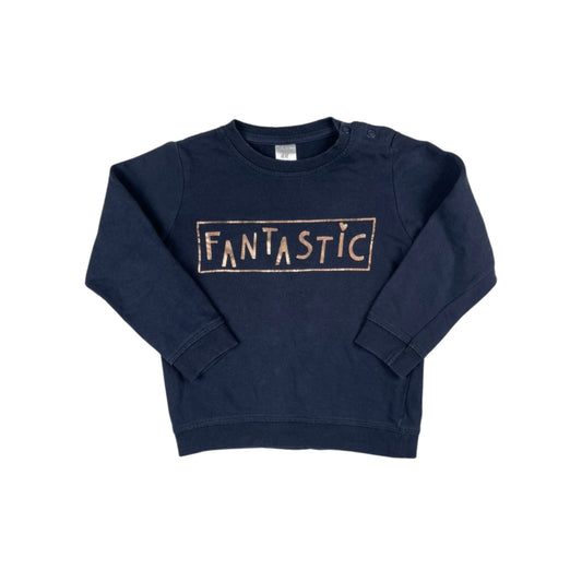 Kuscheliges dunkelblaues Sweatshirt mit 'Fantastic'-Aufdruck