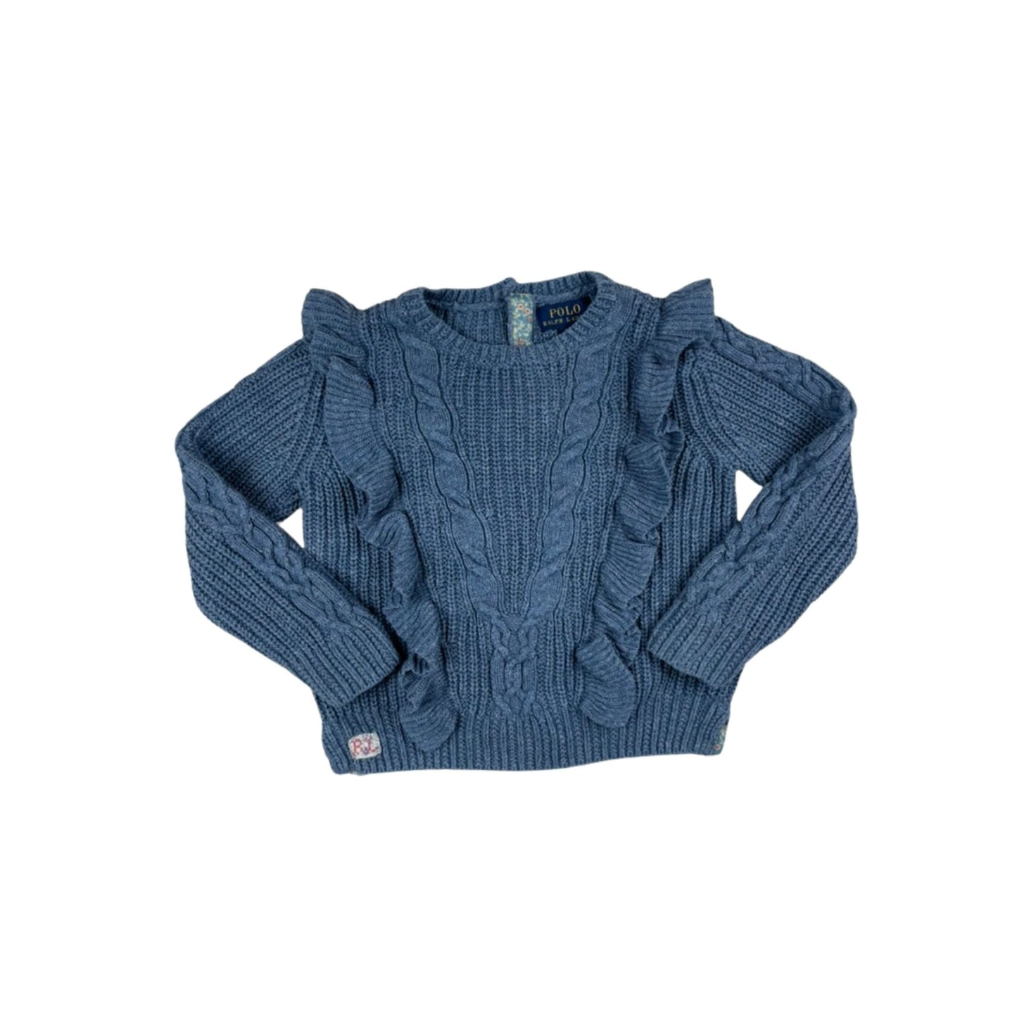 Blauer Pullover mit Rüschen von Ralph Lauren