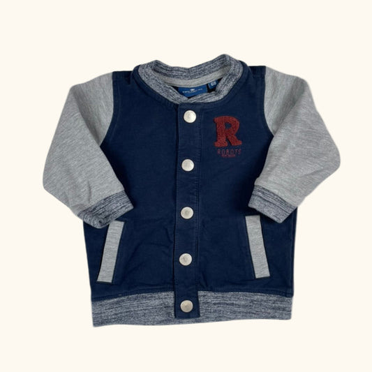 Dunkelblaue Baby Jacke mit Knopfleiste von Tom Tailor, Größe 68