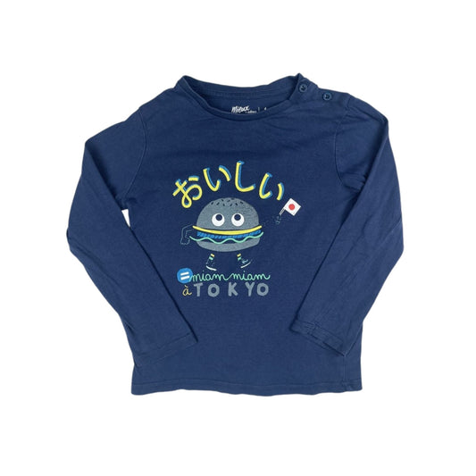  "Blaues Langarmshirt mit lustigem Print für Jungen"