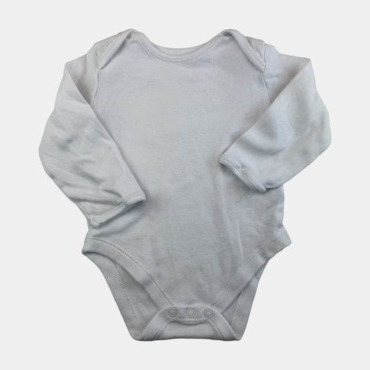 Weißer Langarm-Body für Babys mit Druckknöpfen – front