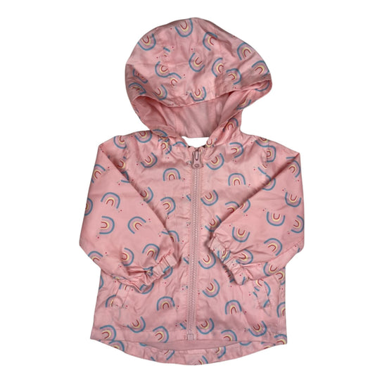 Leichte Kapuzenjacke mit Regenbogen-Print