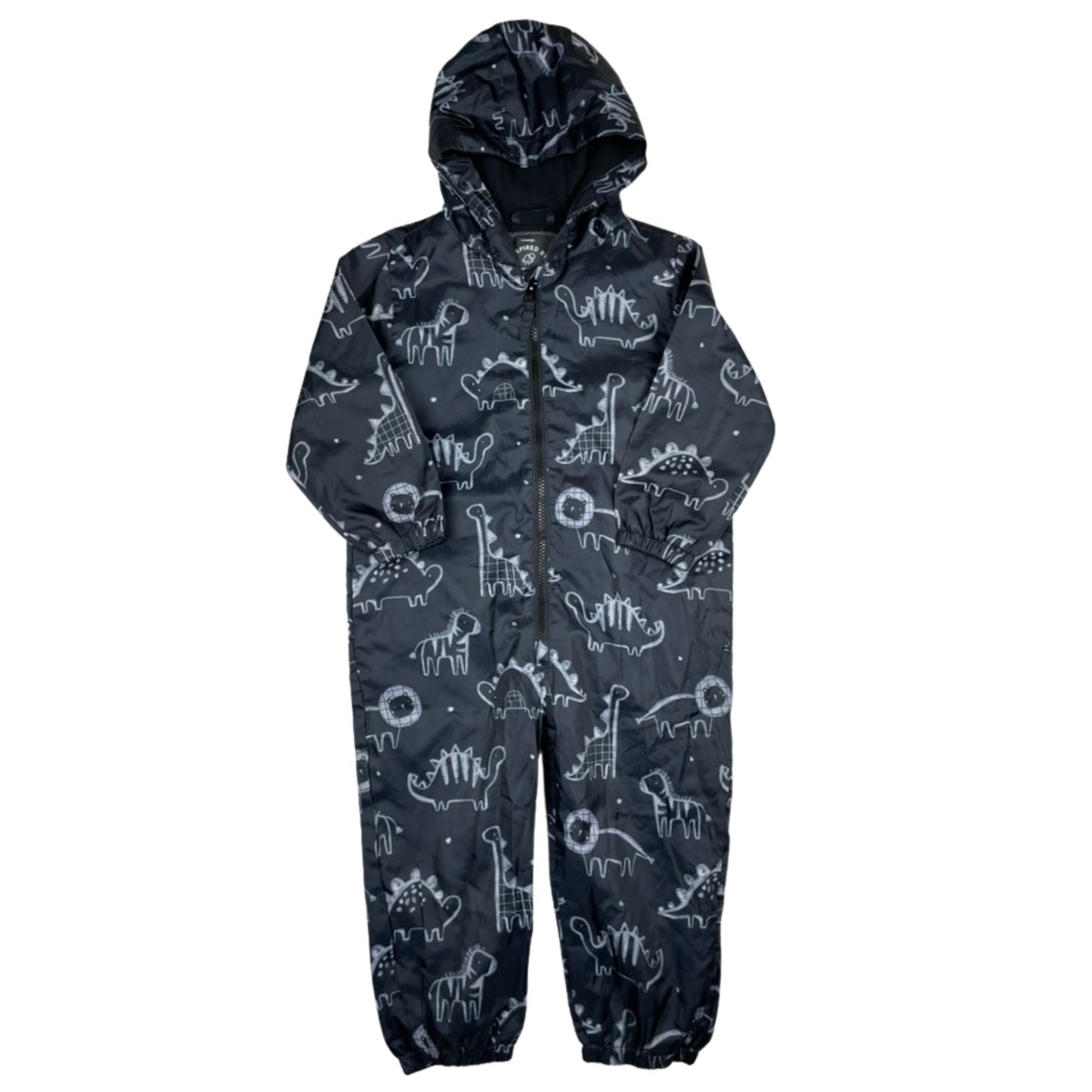 Regenoverall mit Dino-Print