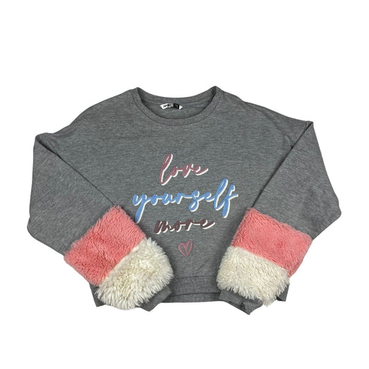 Sweatshirt mit Kunstfell-Bündchen