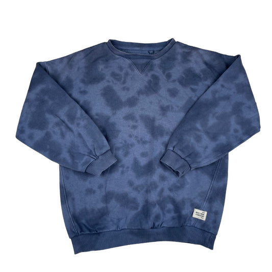 Blaues Sweatshirt mit Batikmuster