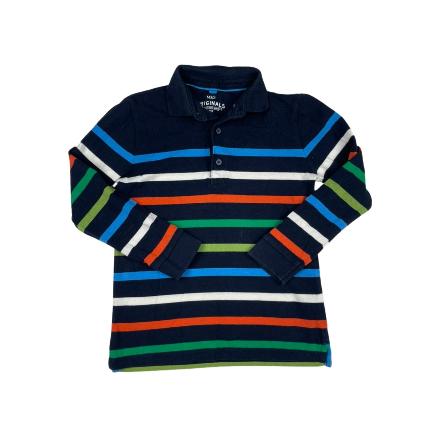 Gestreiftes Langarm-Poloshirt