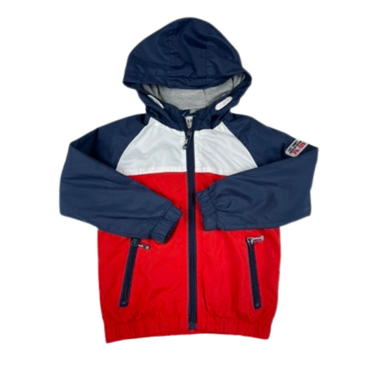 Blau-rote Kinder-Kapuzenjacke von Dunnes, Größe 4 Jahre