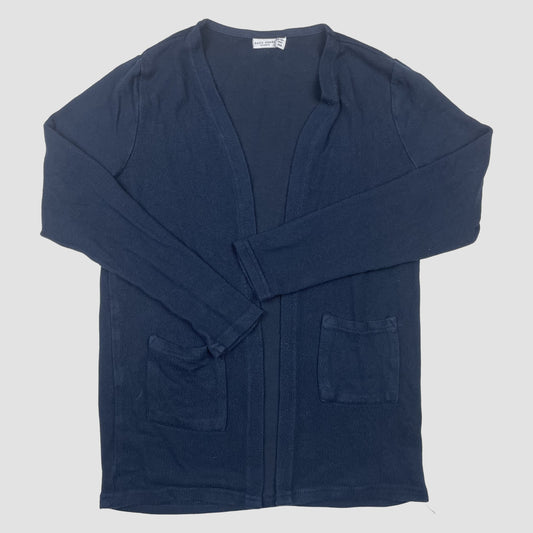 Dunkelblaue Kinder-Strickjacke von name it, offene Front, Gr. 134-140