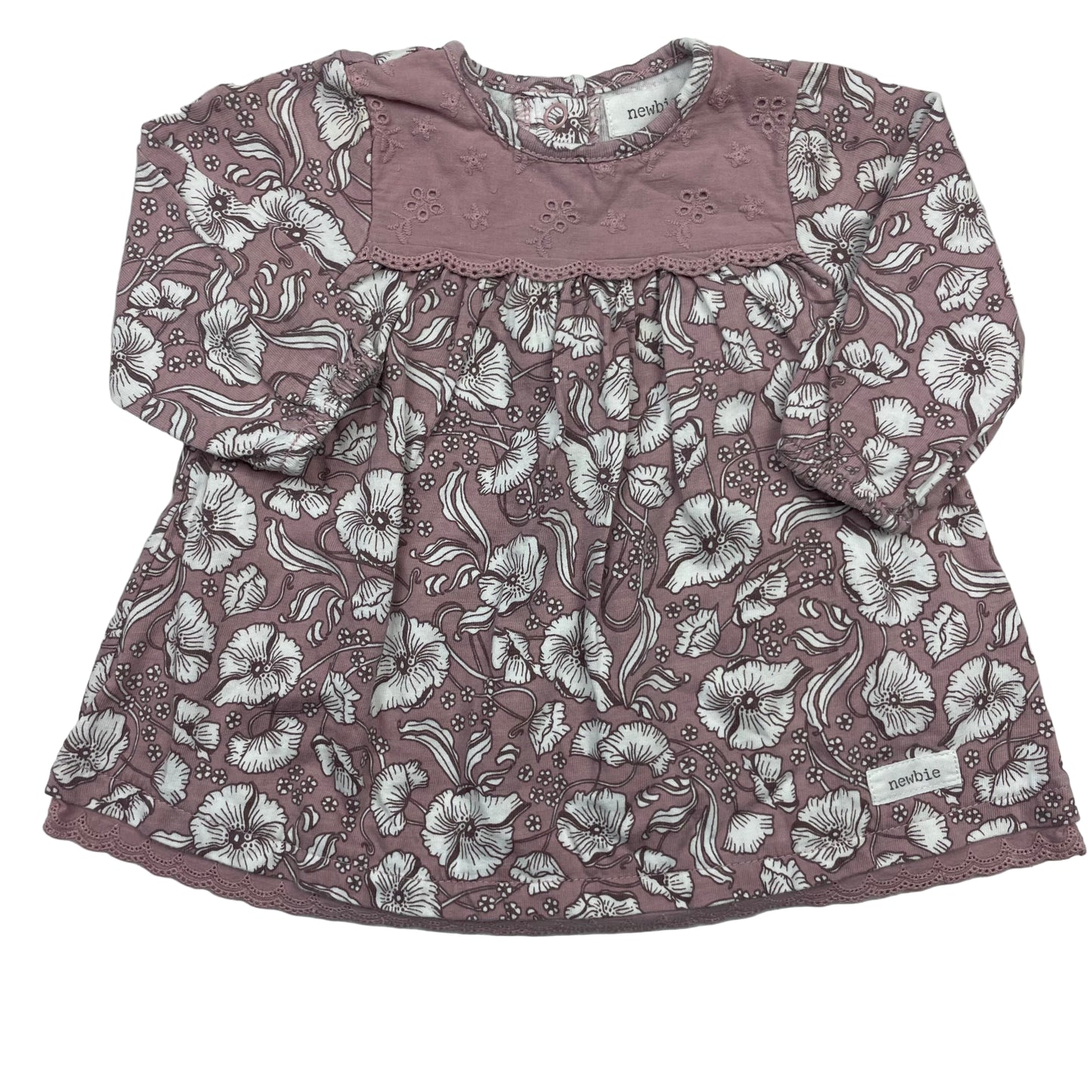 Rosa Newbie Kleid mit Blumenmuster, Größe 62 – front