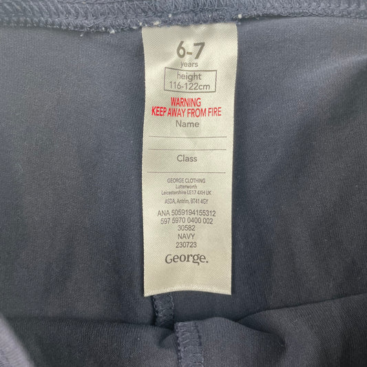 Dunkelblaue Baumwoll-Shorts für Kinder von George, Größe 6-7 Jahre, in sehr gutem Zustand. – label