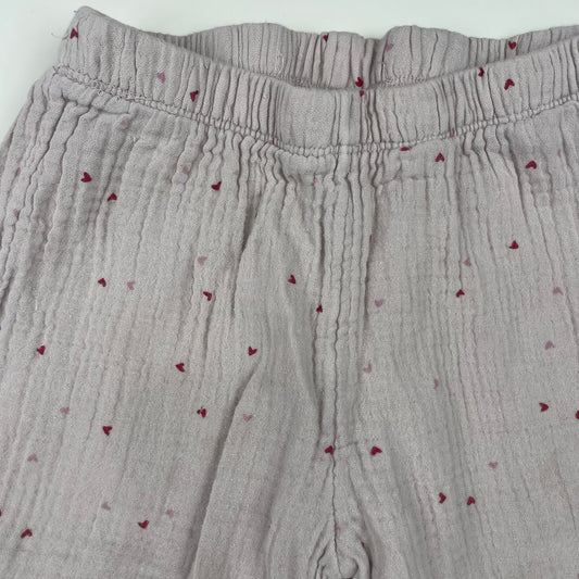 Graue Baumwollhose mit Herzmuster und elastischen Bündchen für Kinder – fabric