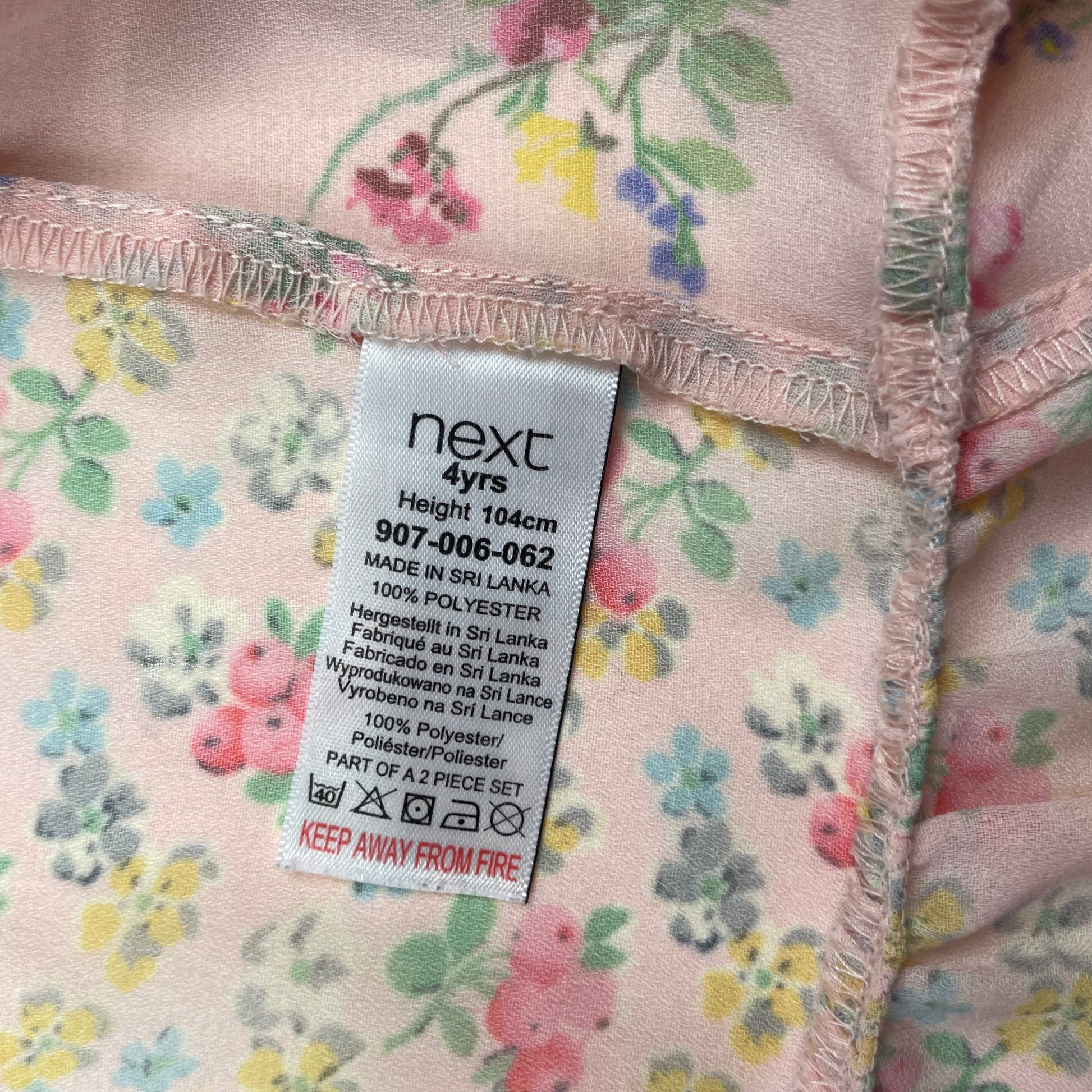 Rosa Polyestertunika mit Blumenmuster, Größe 104 für Kinder – label