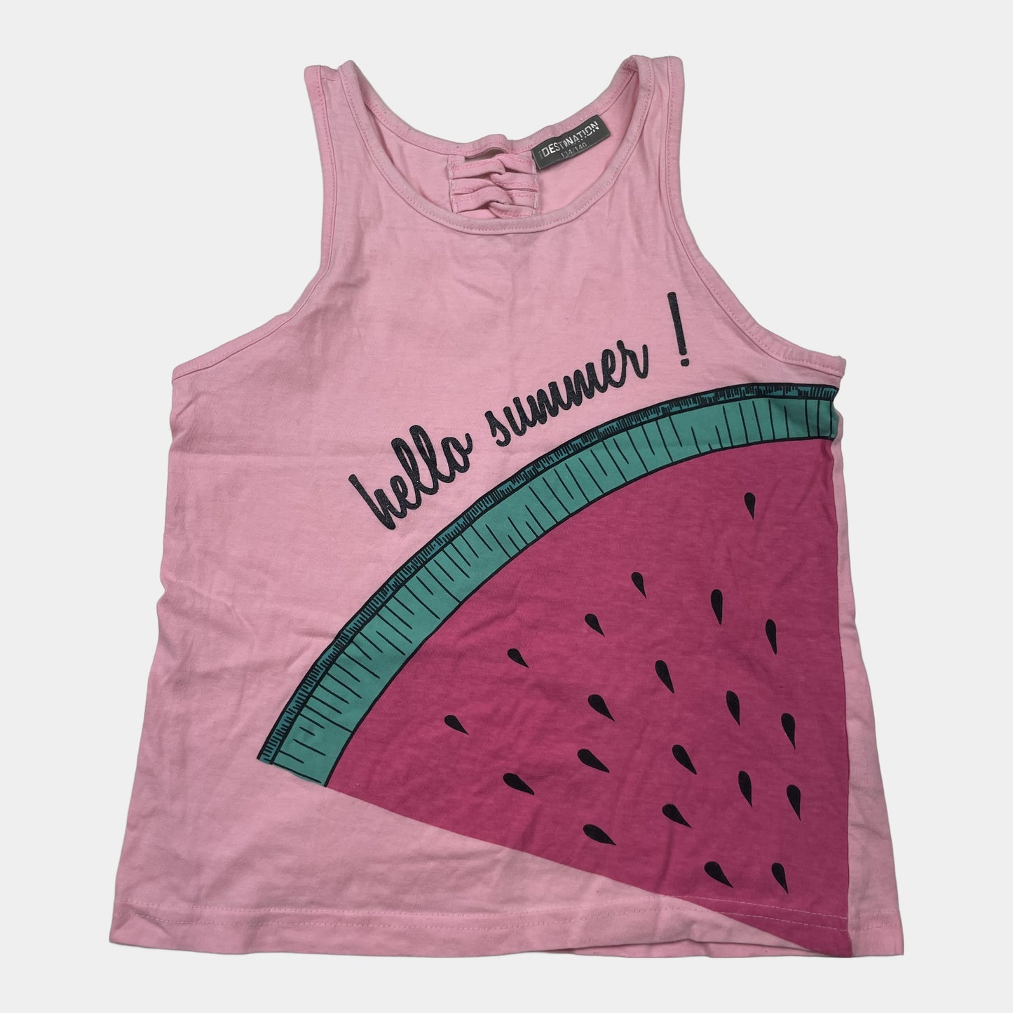 Rosa Sommer-Top mit Wassermelonen-Print, Größe 134/140 – front
