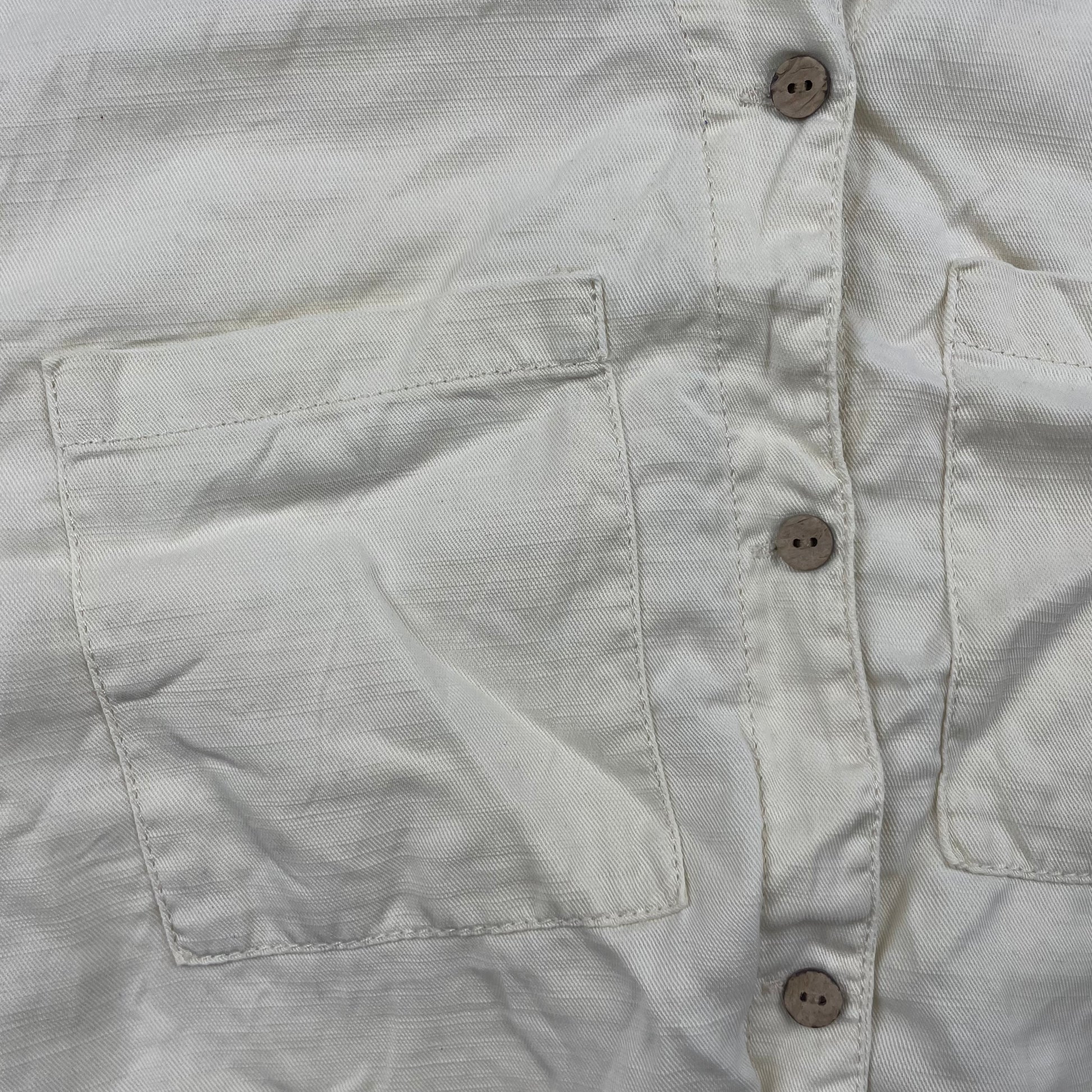 Helle Bluse aus Baumwolle und Lyocell für Mädchen mit Taschen, Größe 13-14 Jahre – detail