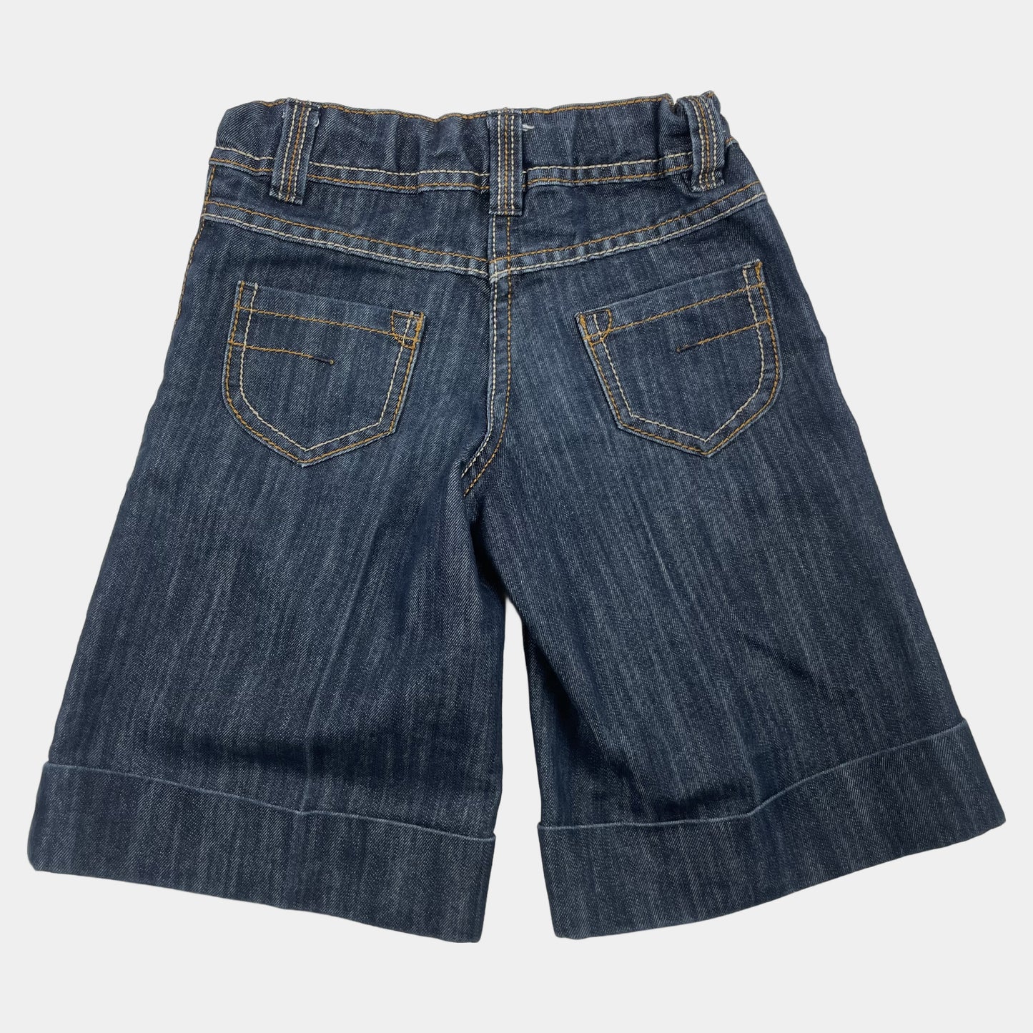 Blaue Jeans-Shorts mit Schleife für Kinder – back