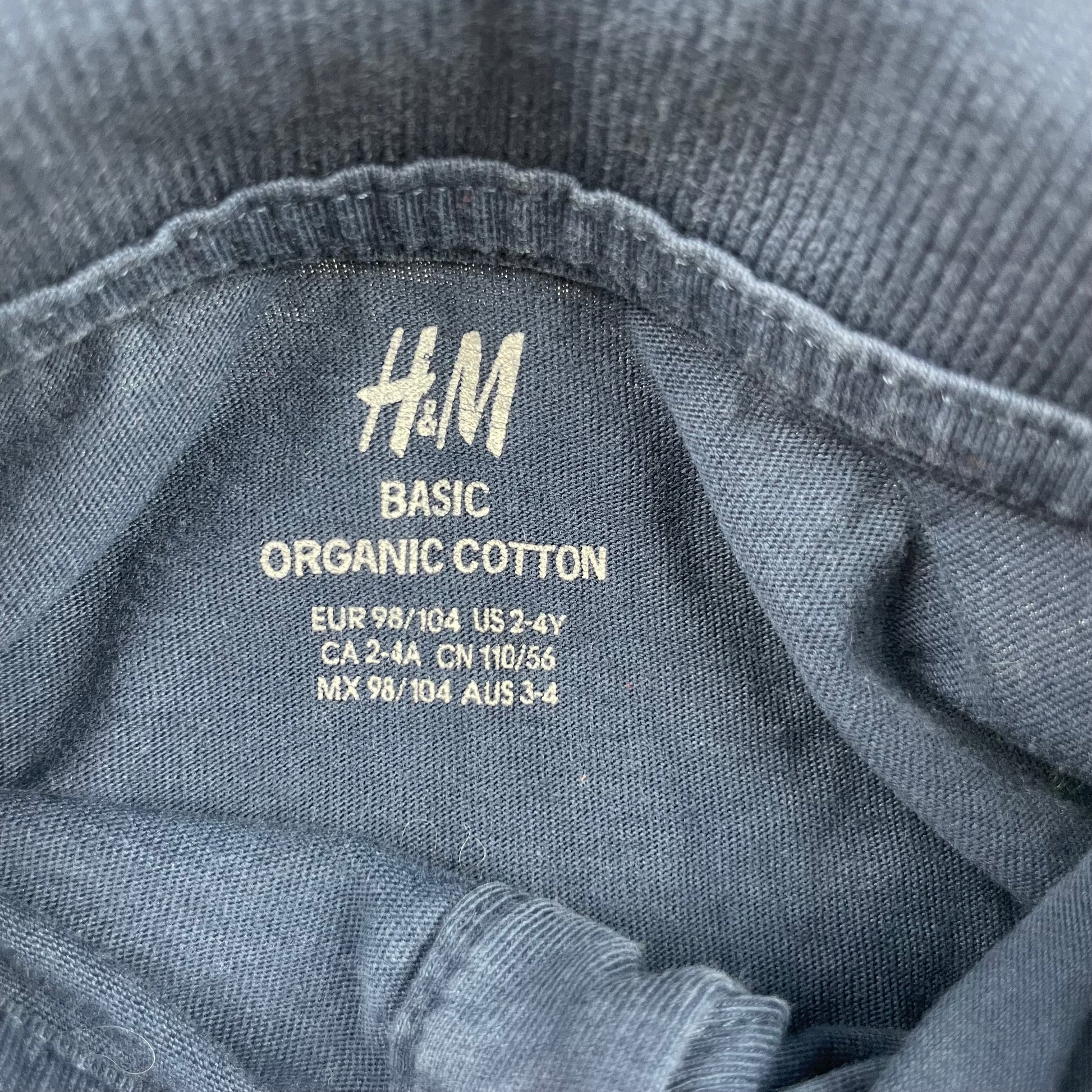 Blaues Baumwoll-Polo-T-Shirt für Kinder 98/104, H&M – inside