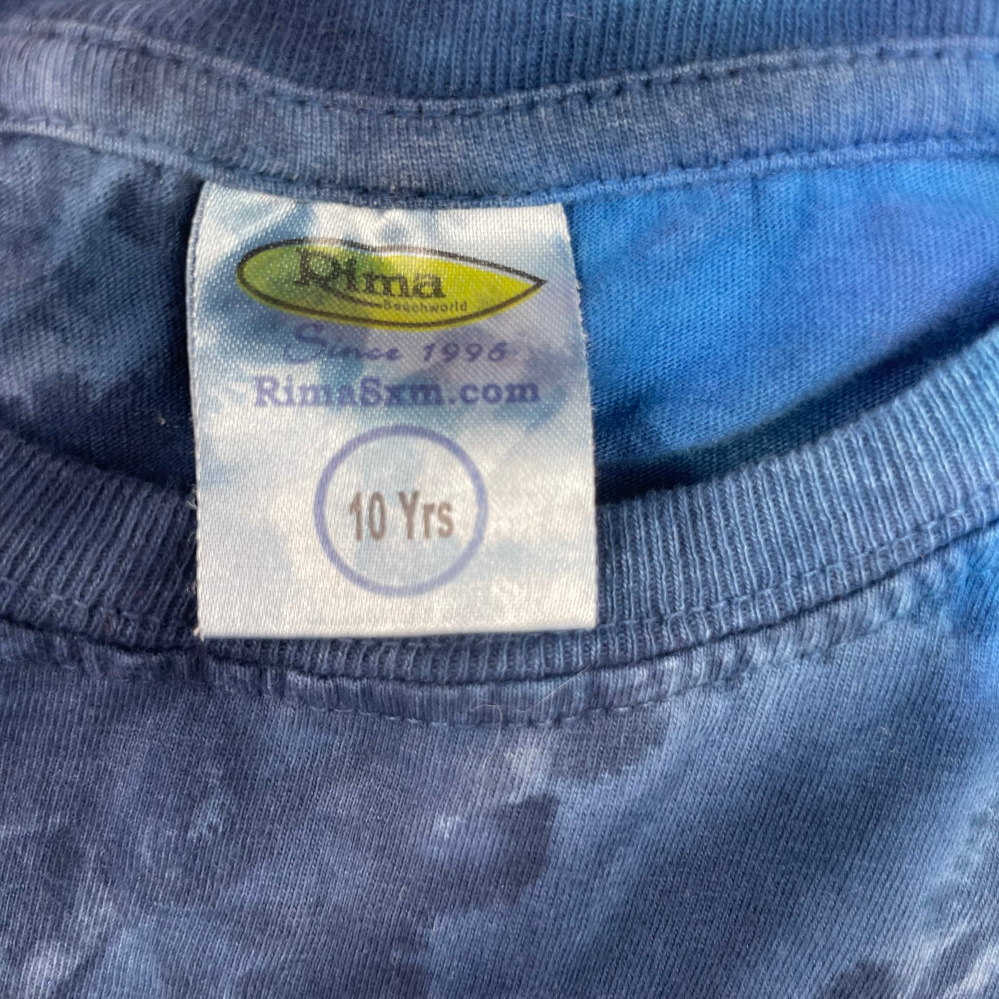 Blaues Tie-Dye Kinder T-Shirt mit St. Lucia Aufdruck – label