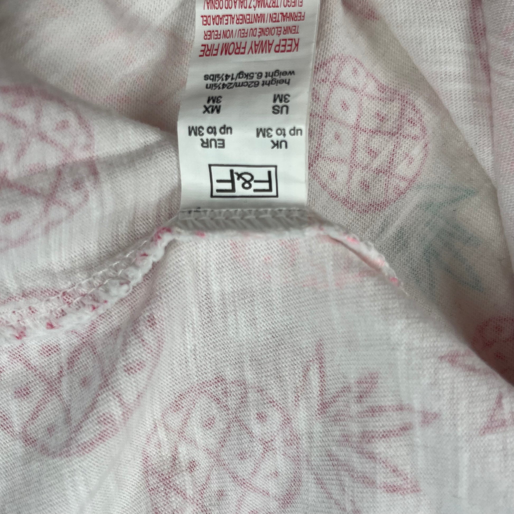 Weißes Kleid mit Ananasmuster und kurzen Ärmeln für Babys – label