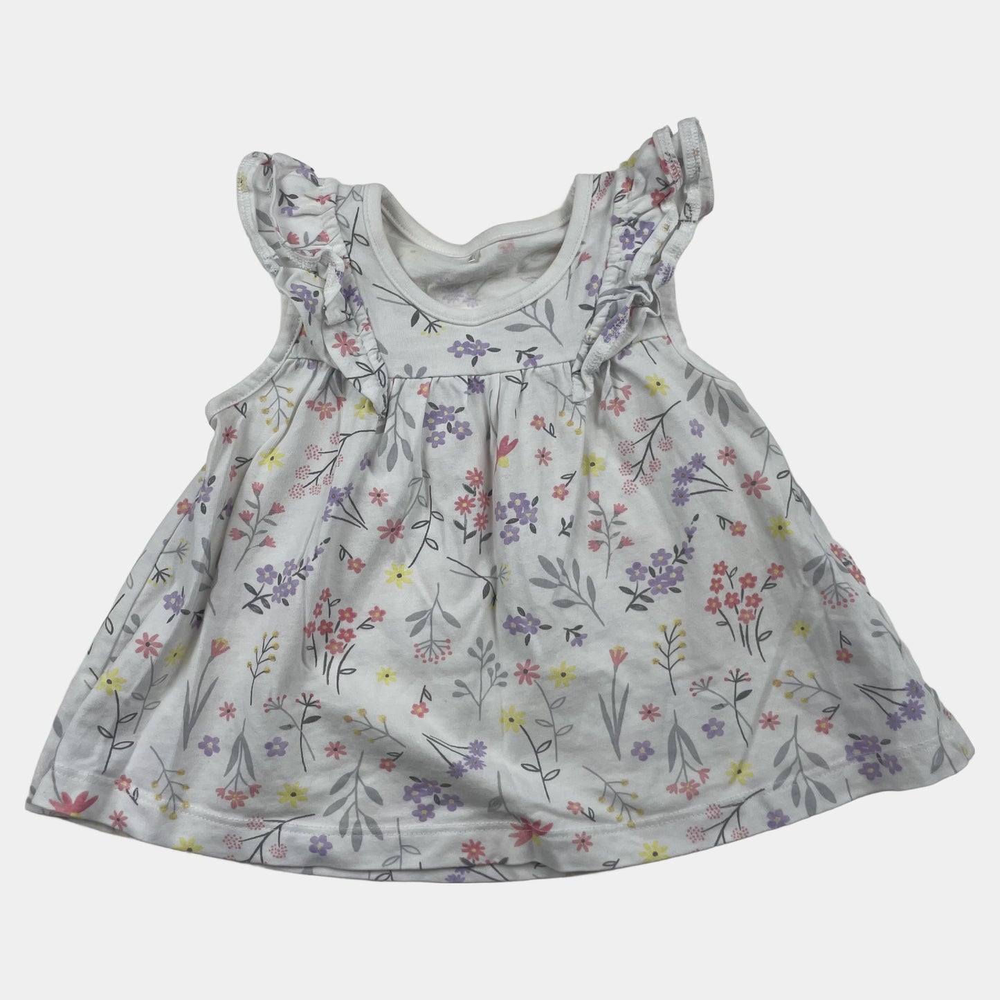 Weißes Kleid mit Blumenmuster für Kinder von George, Größe 1-1,5 Jahre – front