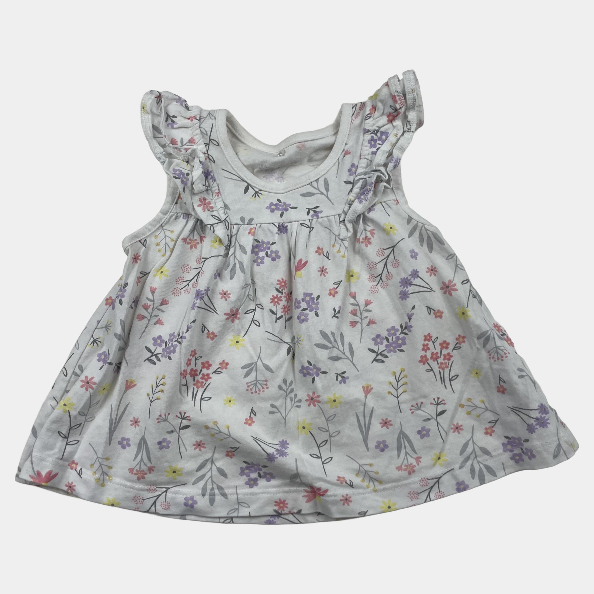Weißes Kleid mit Blumenmuster für Kinder von George, Größe 1-1,5 Jahre – front