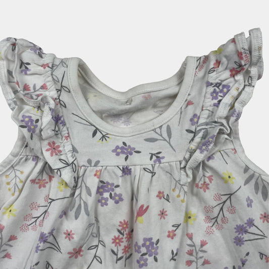 Weißes Kleid mit Blumenmuster für Kinder von George, Größe 1-1,5 Jahre – detail