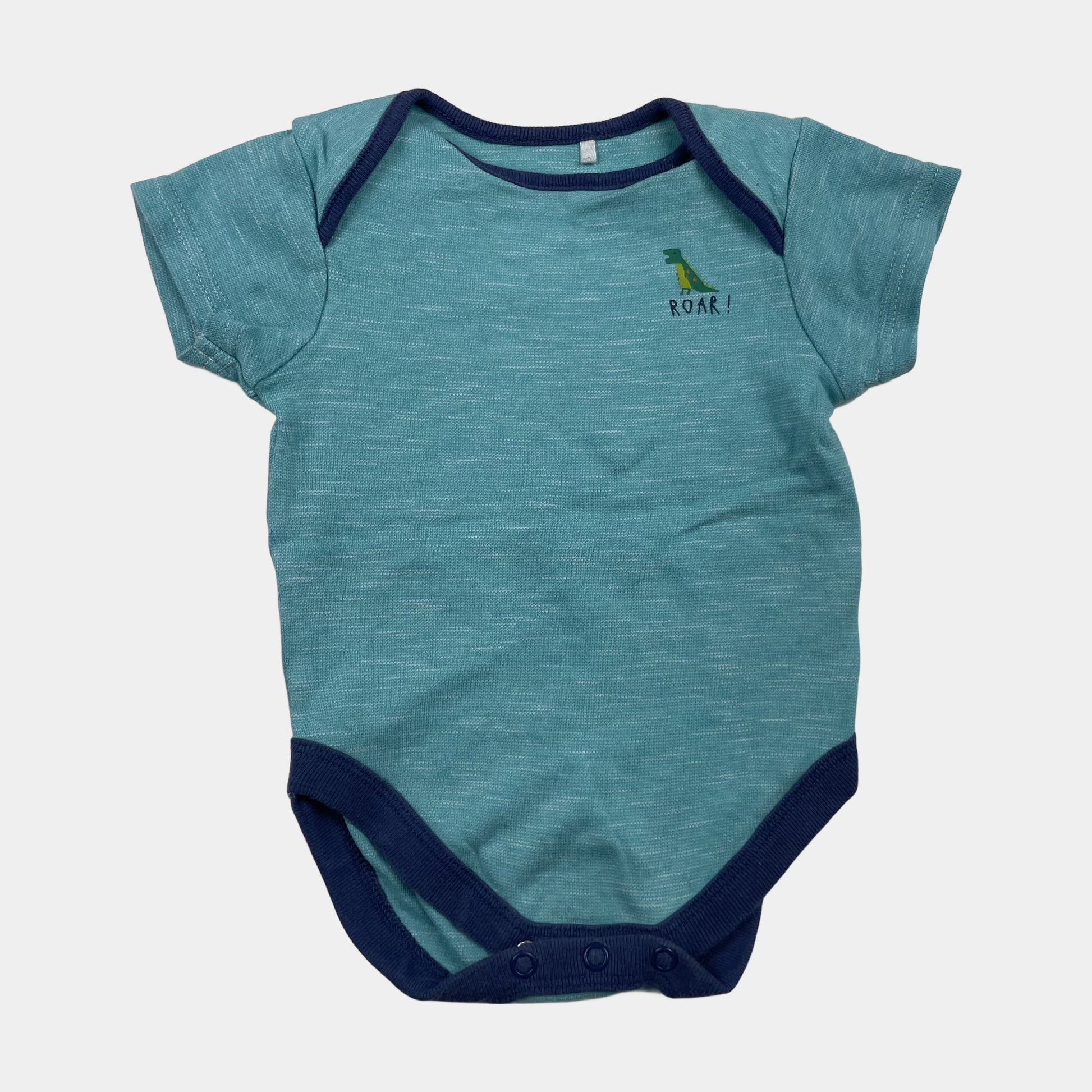Blauer Baumwoll-Body mit Dino-Aufdruck 'Roar!' – front