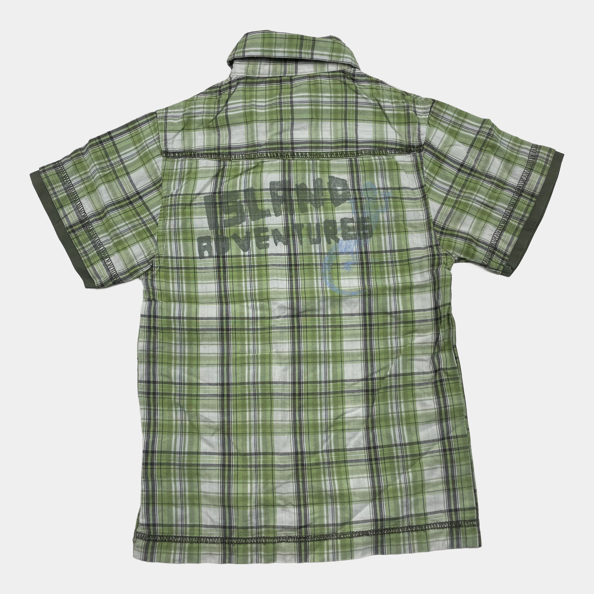 Grünes kariertes Hemd für Jungen – back