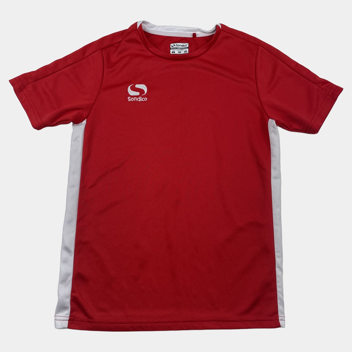 Rotes Sondico Sport-T-Shirt für Kinder mit weißen Details – front