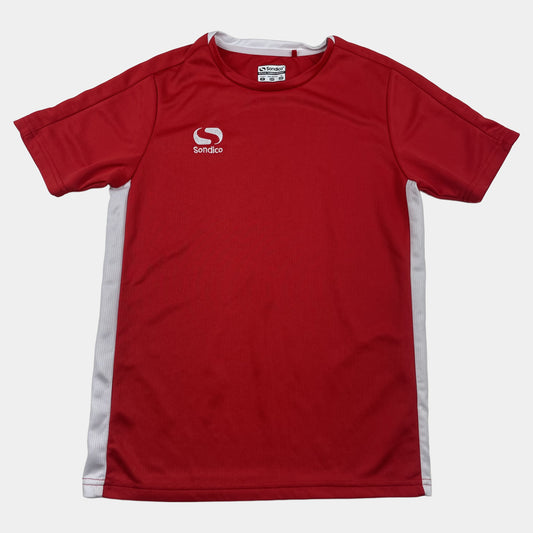 Rotes Sondico Sport-T-Shirt für Kinder mit weißen Details – front