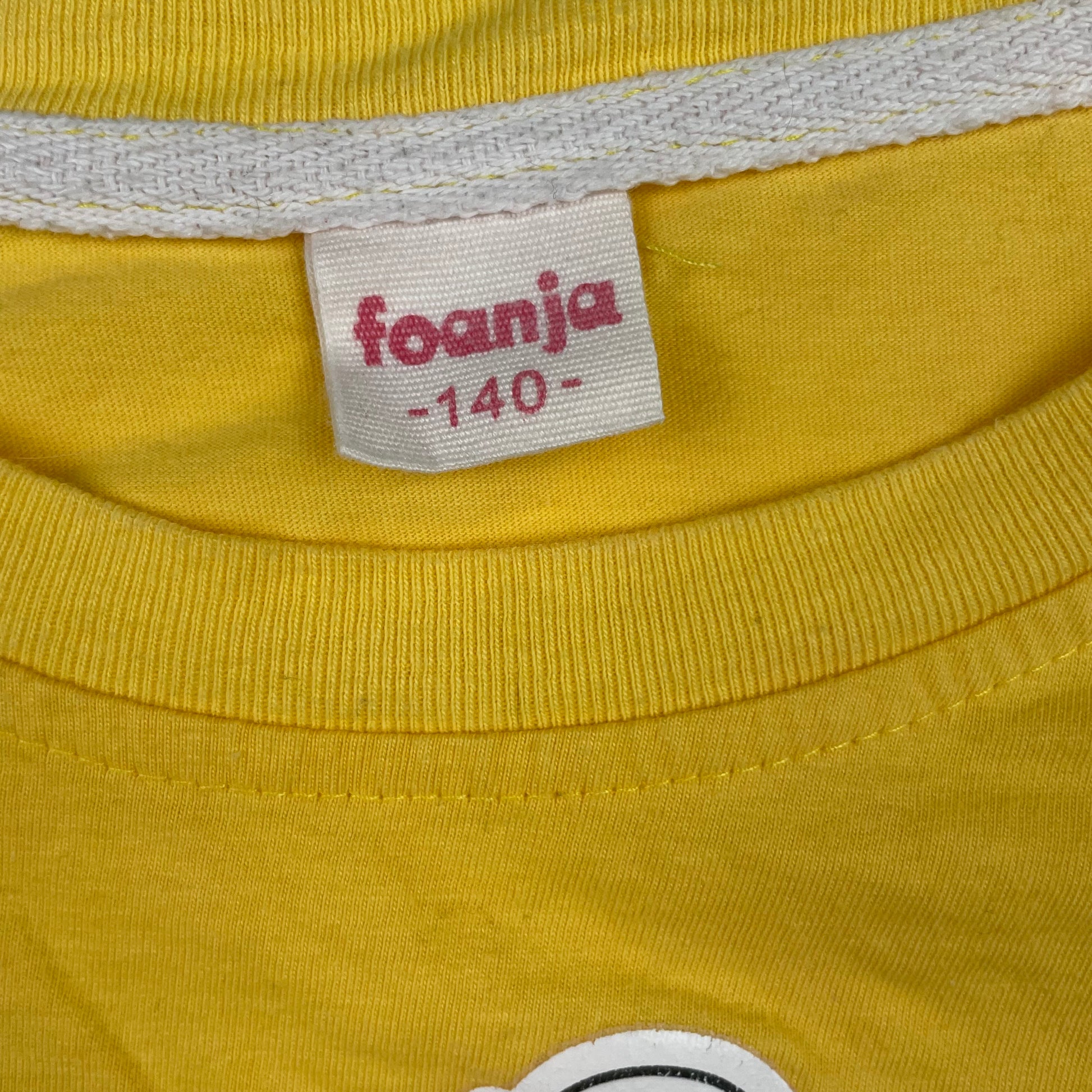 Gelbes T-Shirt mit Fun Squad Druck, Größe 140 – label