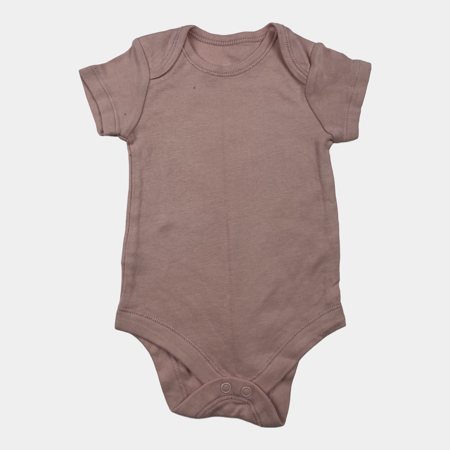 Rosa Body aus Baumwolle für Babys mit kurzen Ärmeln. – front