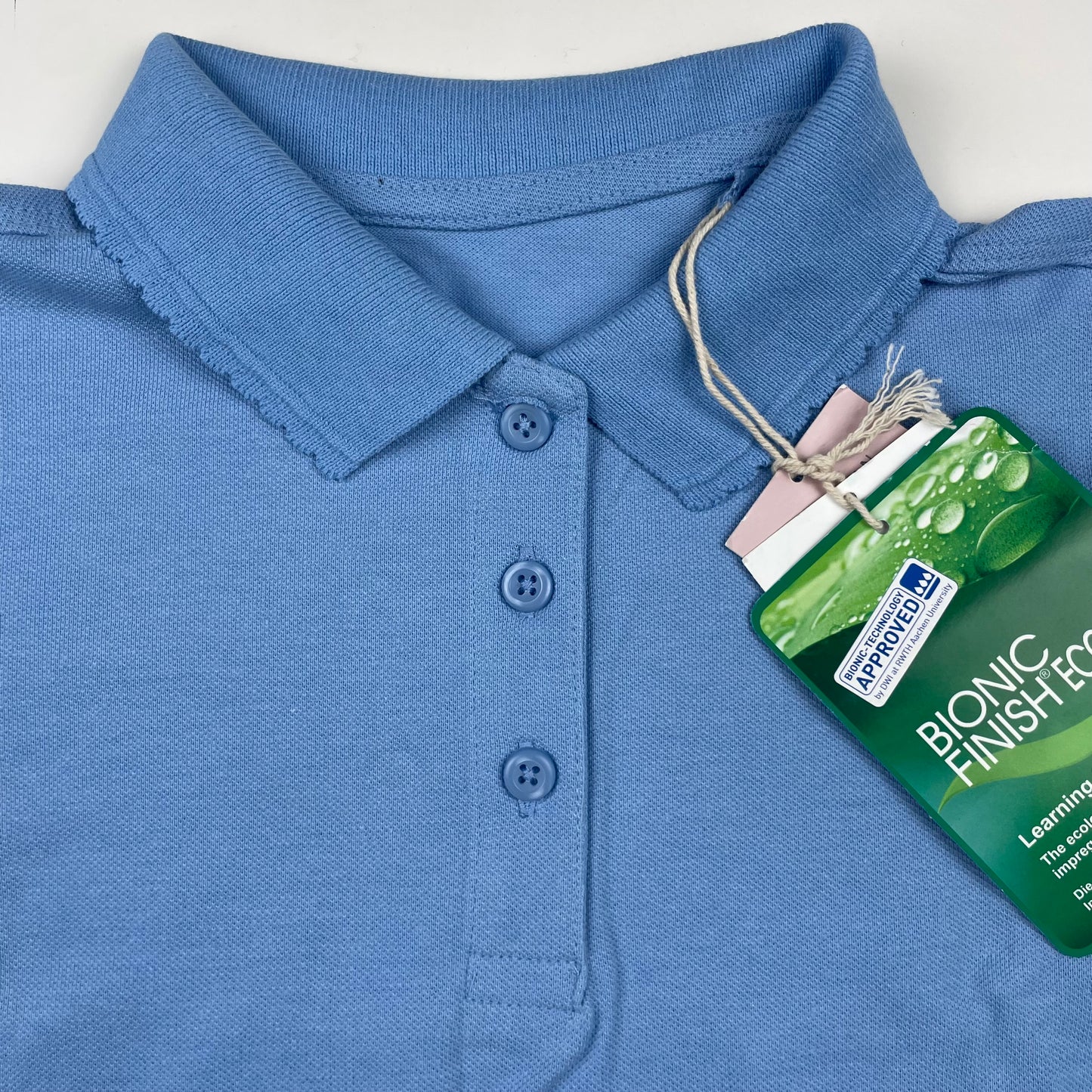Blaues Polo-Shirt für Mädchen, 8–9 Jahre, aus Baumwolle, von Lily & Dan – detail
