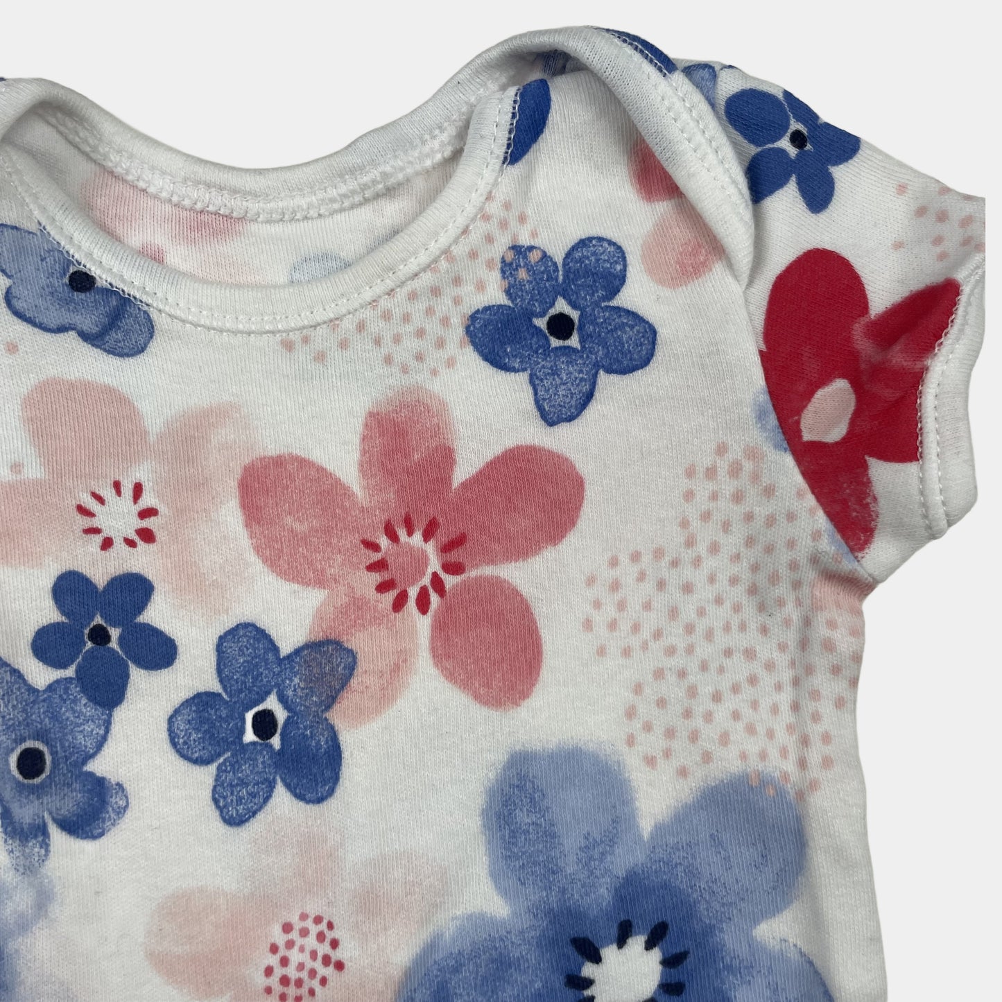 Mehrfarbiger Body mit Blumenmuster, kurze Ärmel – detail