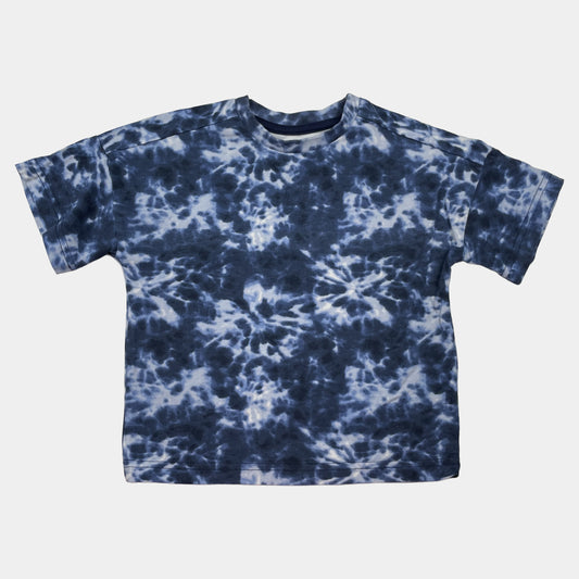 Blaues Tie-Dye T-Shirt für Kinder, Größe 1 1/2-2 Jahre, von Nutmeg – front