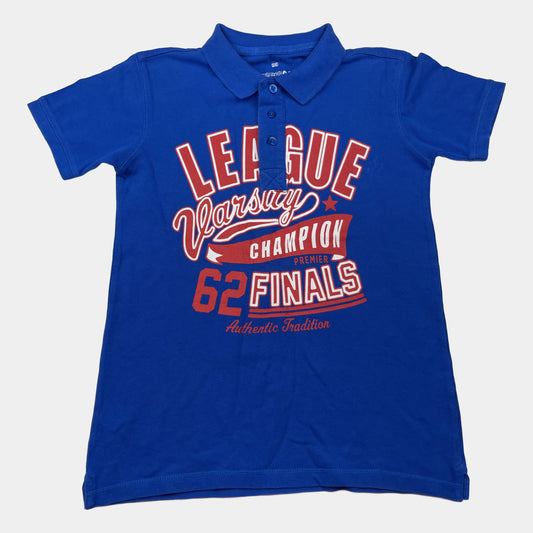Blaues Varsity-T-Shirt mit Aufdruck für Jungen, Größe 146-152 – front