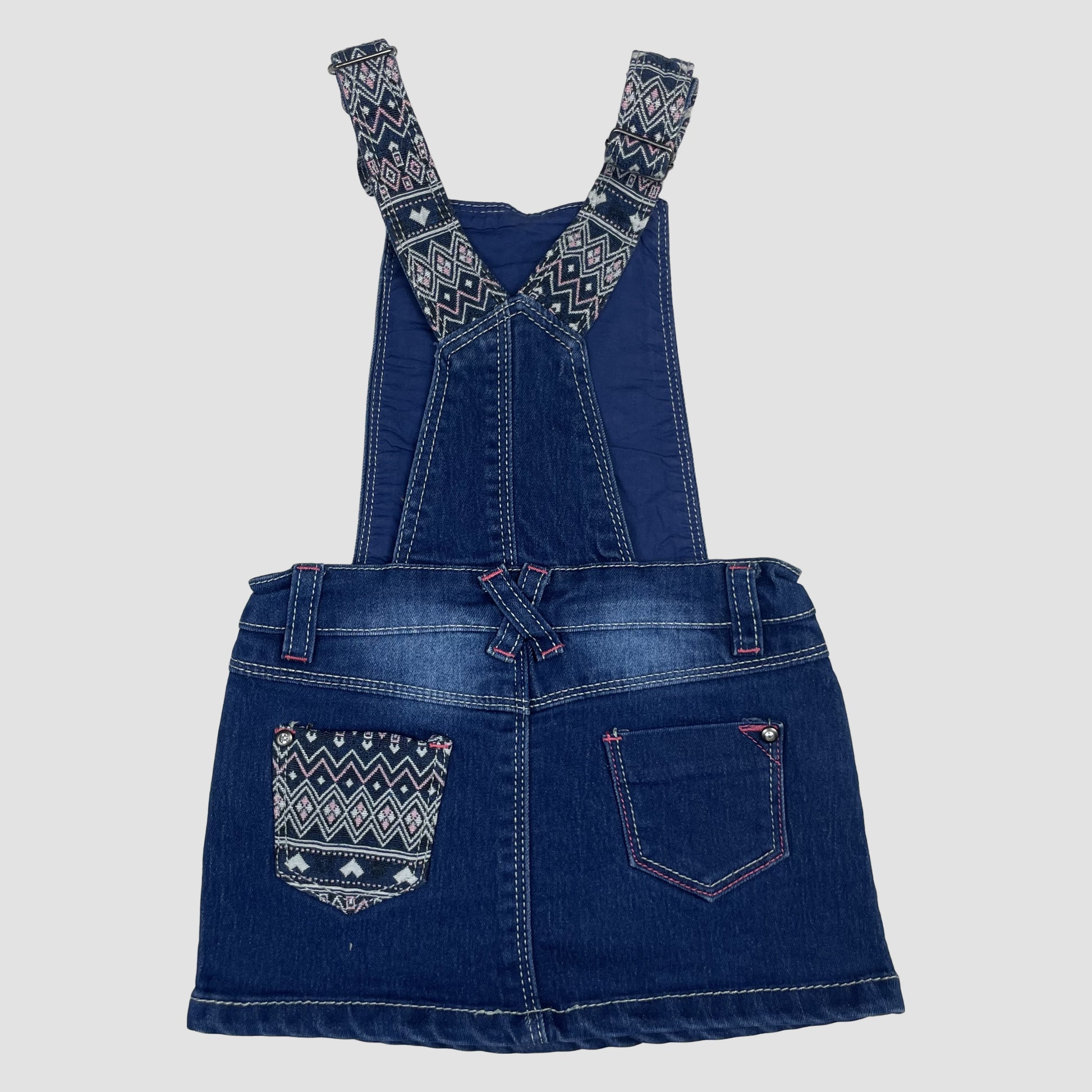Orchestra Denim Latzkleid mit gemusterten Einsätzen, Größe 92 (2 Jahre) – back