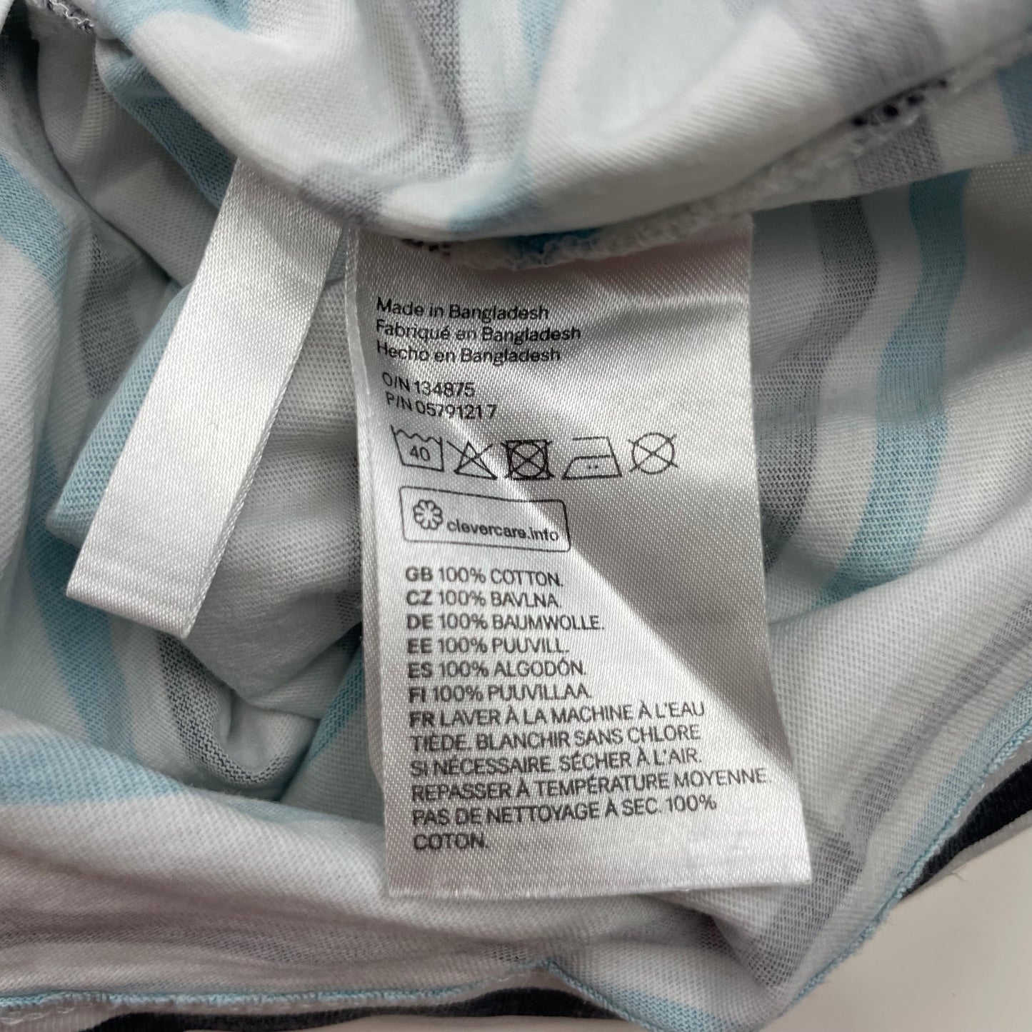 Gestreiftes T-Shirt in Weiß und Blau, Größe 134/140, H&M – label