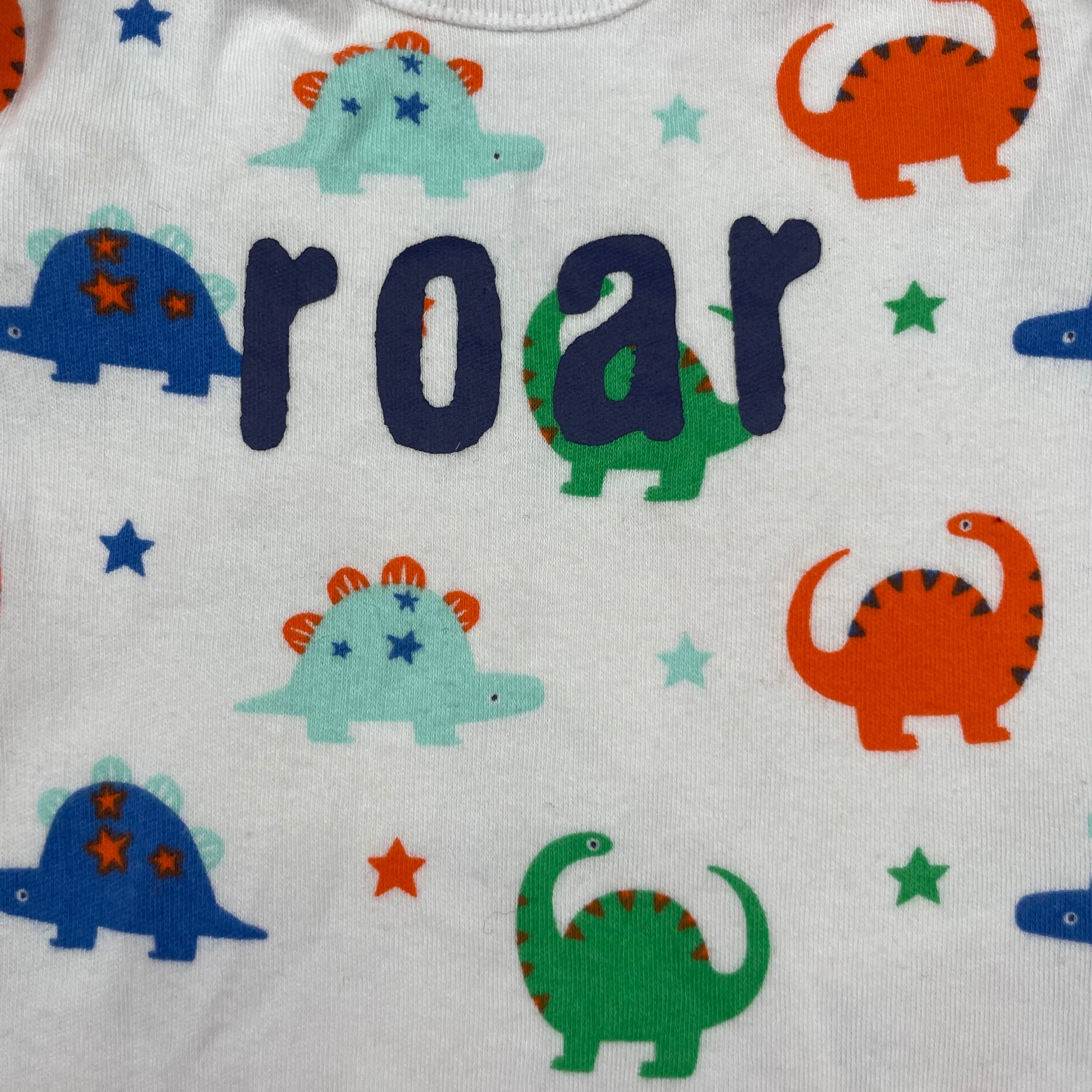 Mehrfarbiger Body mit Dinosauriermuster für Babys, UK Größe 3-6 Monate, aus Baumwolle. – detail