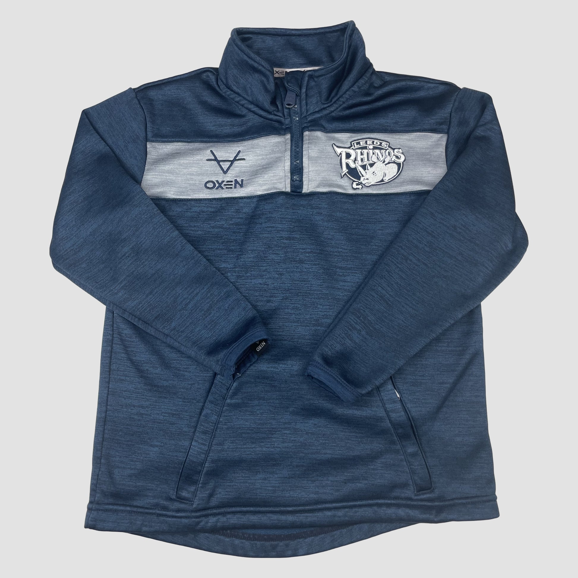 Oxen Leeds Rhinos 1/4-Zip Trainingspullover blau J8 – front