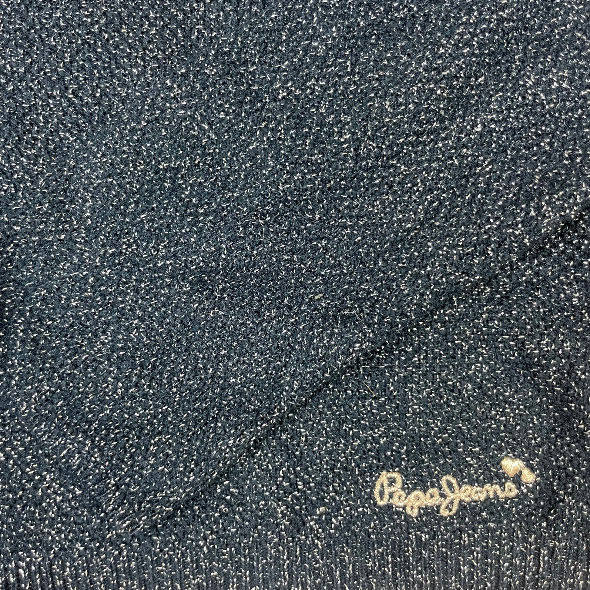 Dunkelblaue glitzernde Strickjacke von Pepe Jeans, Größe 152 – fabric