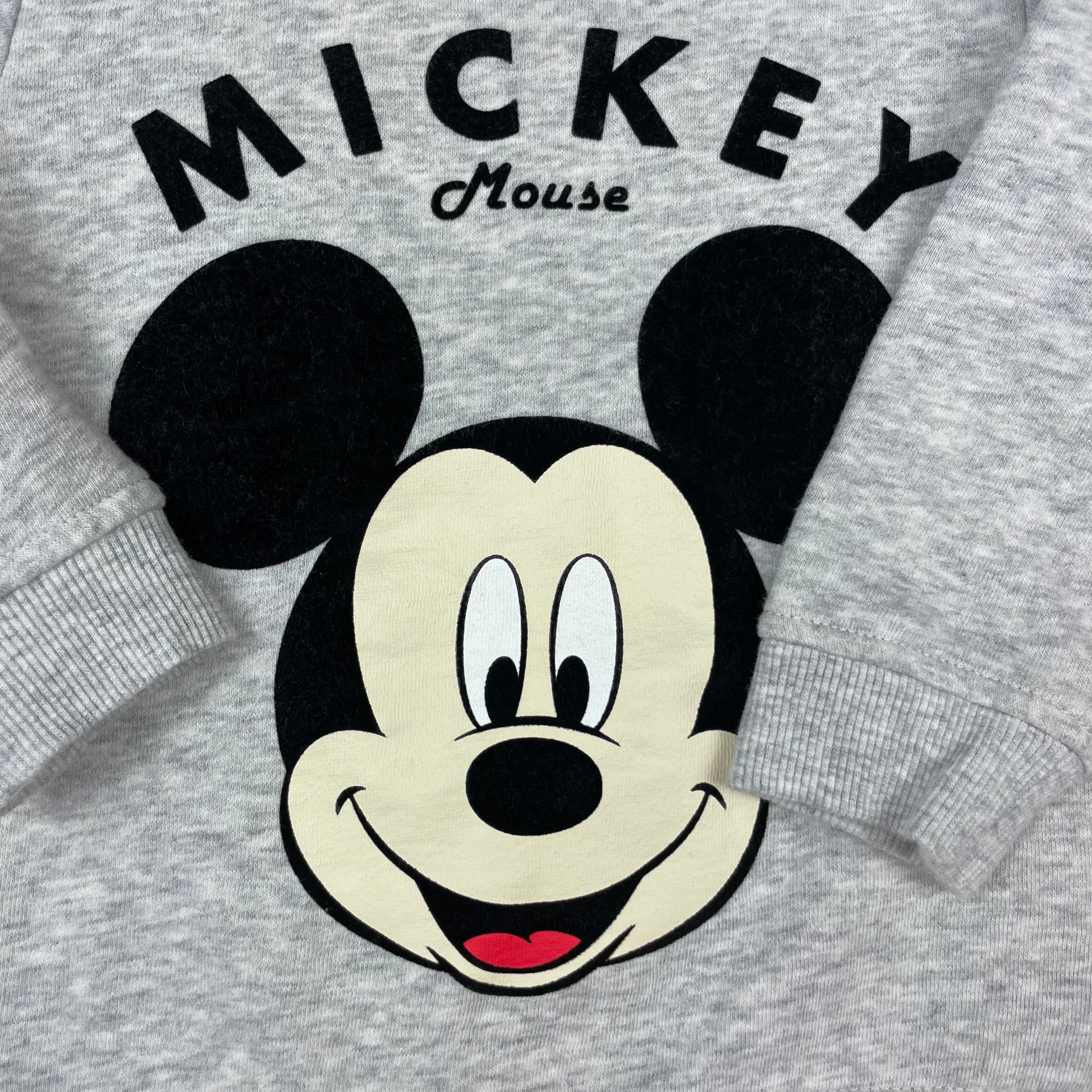 Graues H&M Kinder-Sweatshirt mit Mickey-Mouse-Print, Größe 92 – detail
