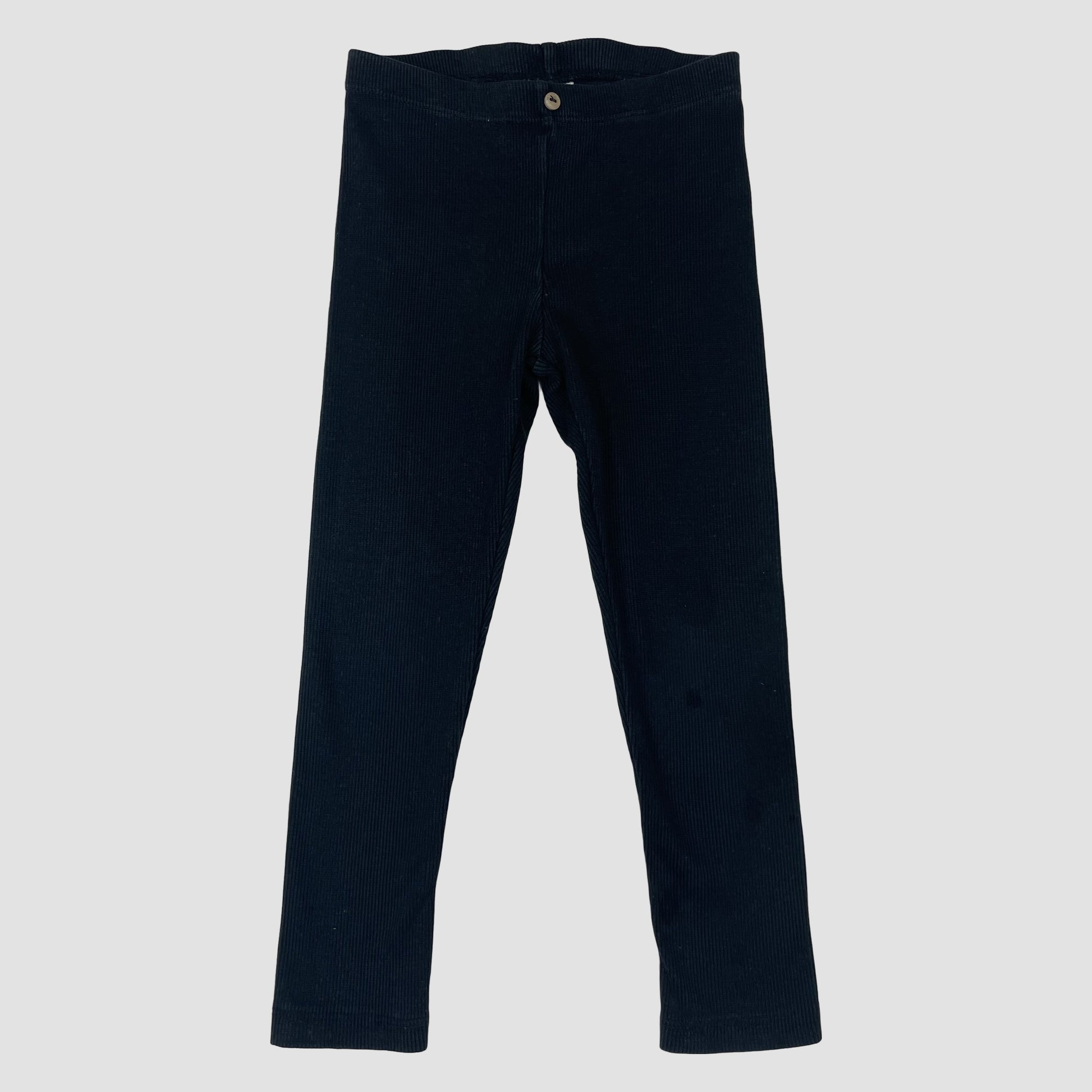 Dunkelblaue Ripp-Leggings für Kinder, Größe 104