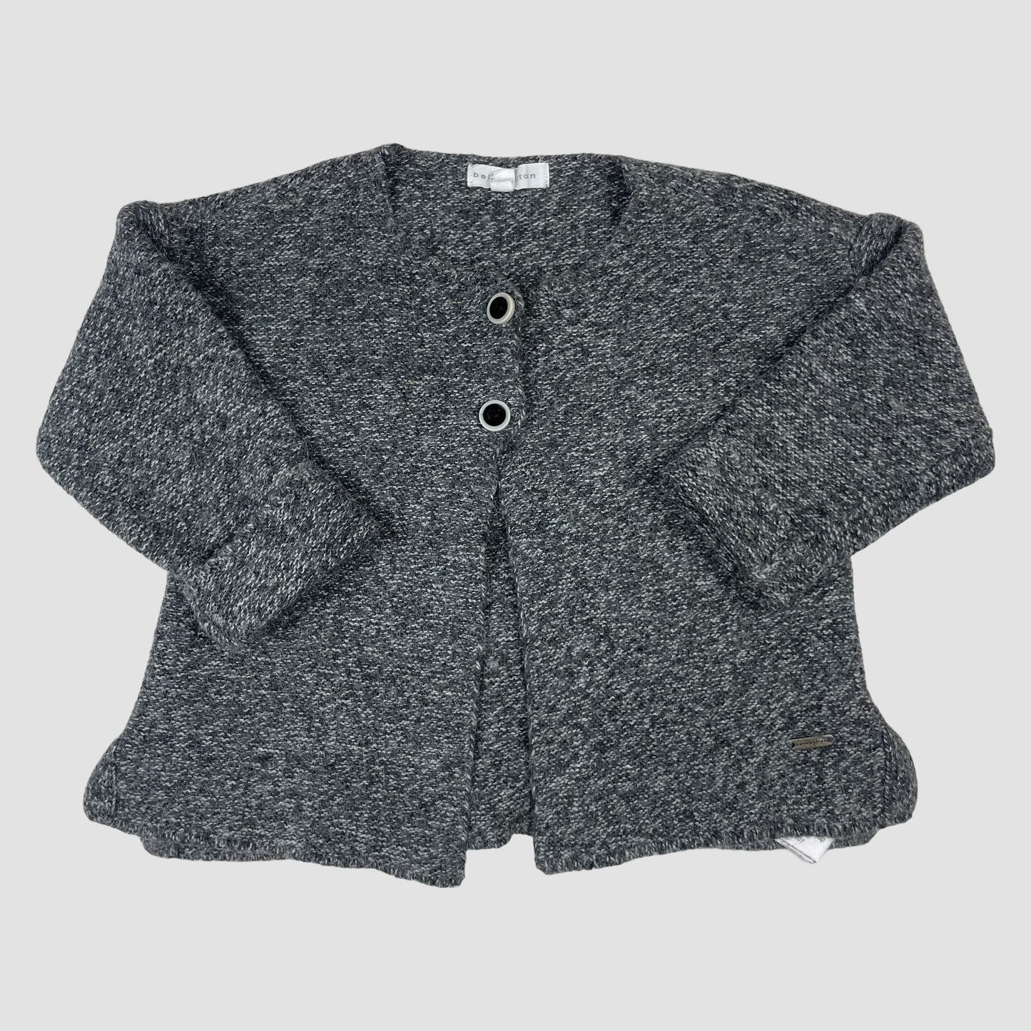 Graue melierte Strickjacke von bellybutton, Größe 86 – front