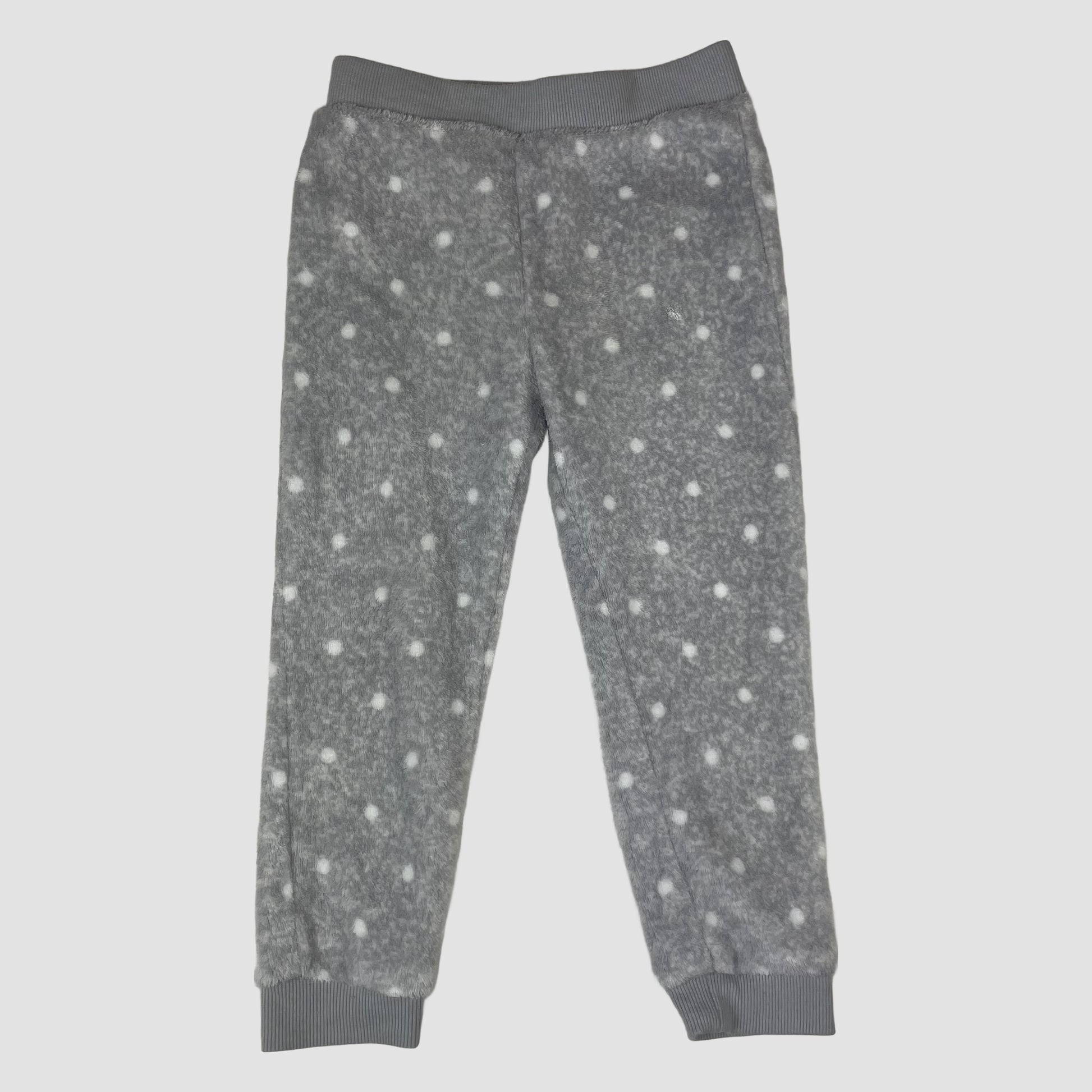 Graue Fleece-Hose mit weißen Punkten von F&F, Größe 3–4 Jahre – front